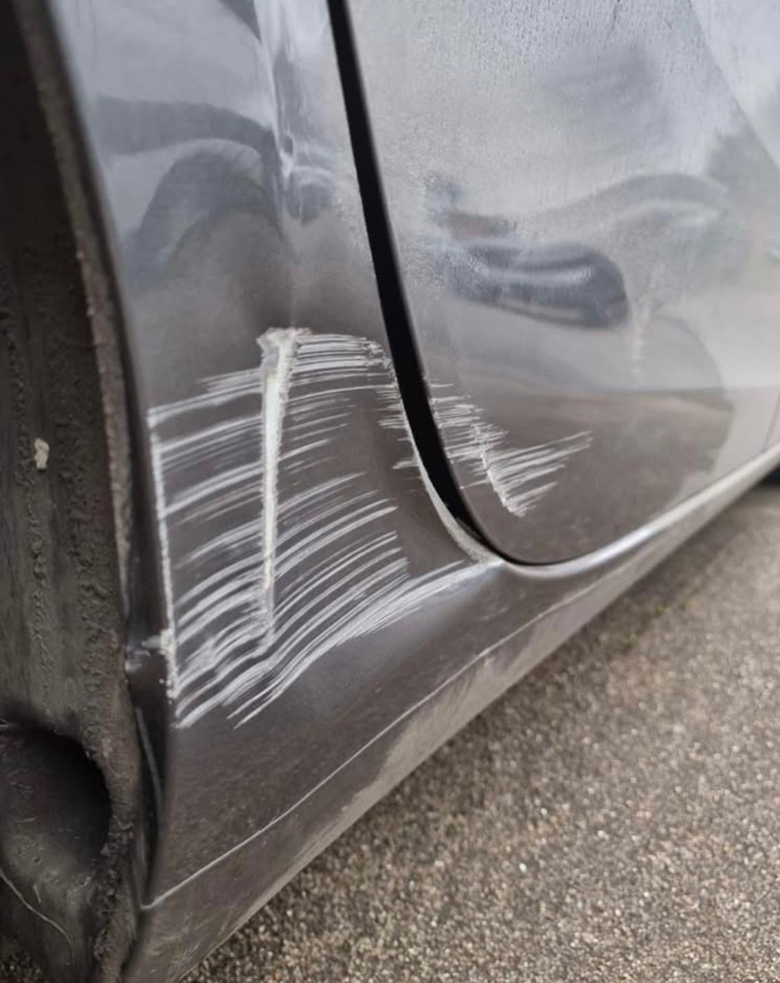 Door scuff & scratch · before